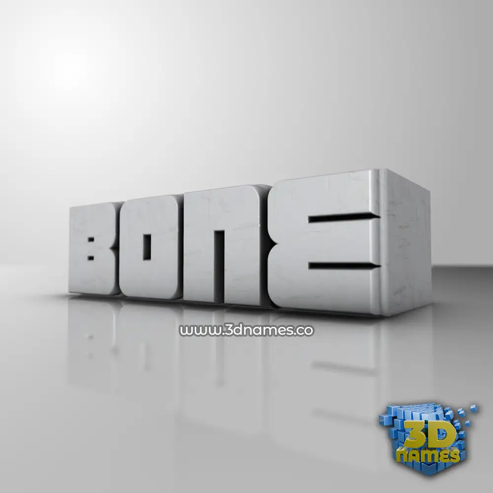 bone in White Metro style - 3D name wallpaper
