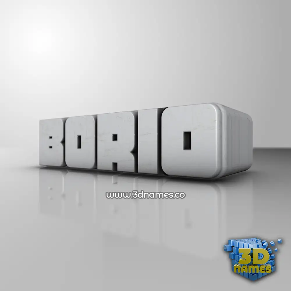 borio in White Metro style - 3D name wallpaper