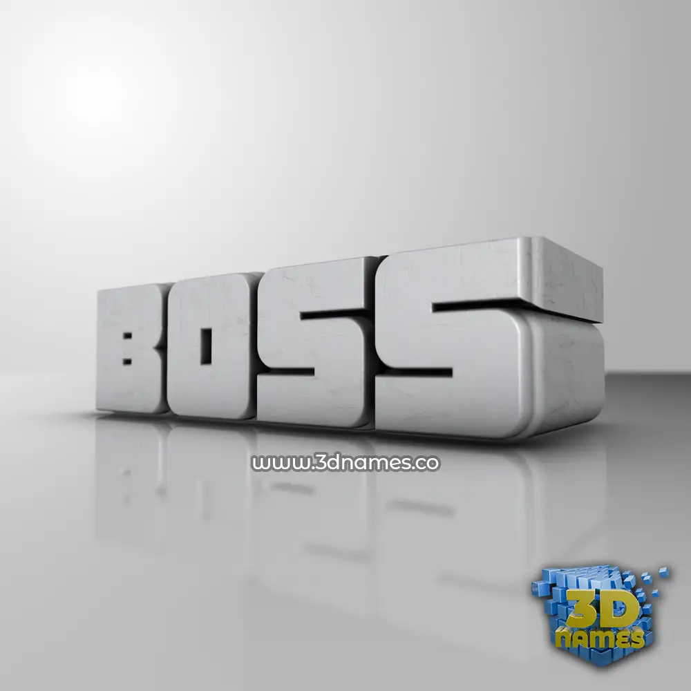 boss in White Metro style - 3D name wallpaper