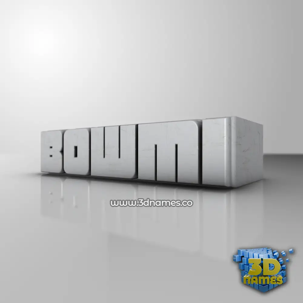 bowmi in White Metro style - 3D name wallpaper
