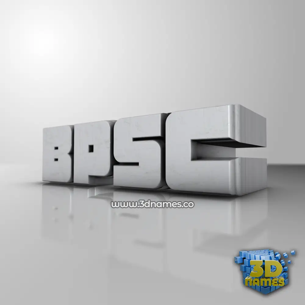 bpsc in White Metro style - 3D name wallpaper