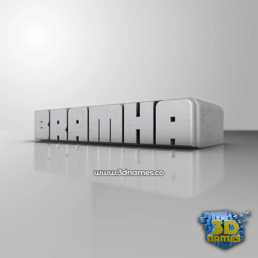 bramha in White Metro style - 3D name wallpaper