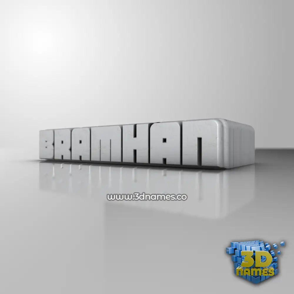 bramhan in White Metro style - 3D name wallpaper
