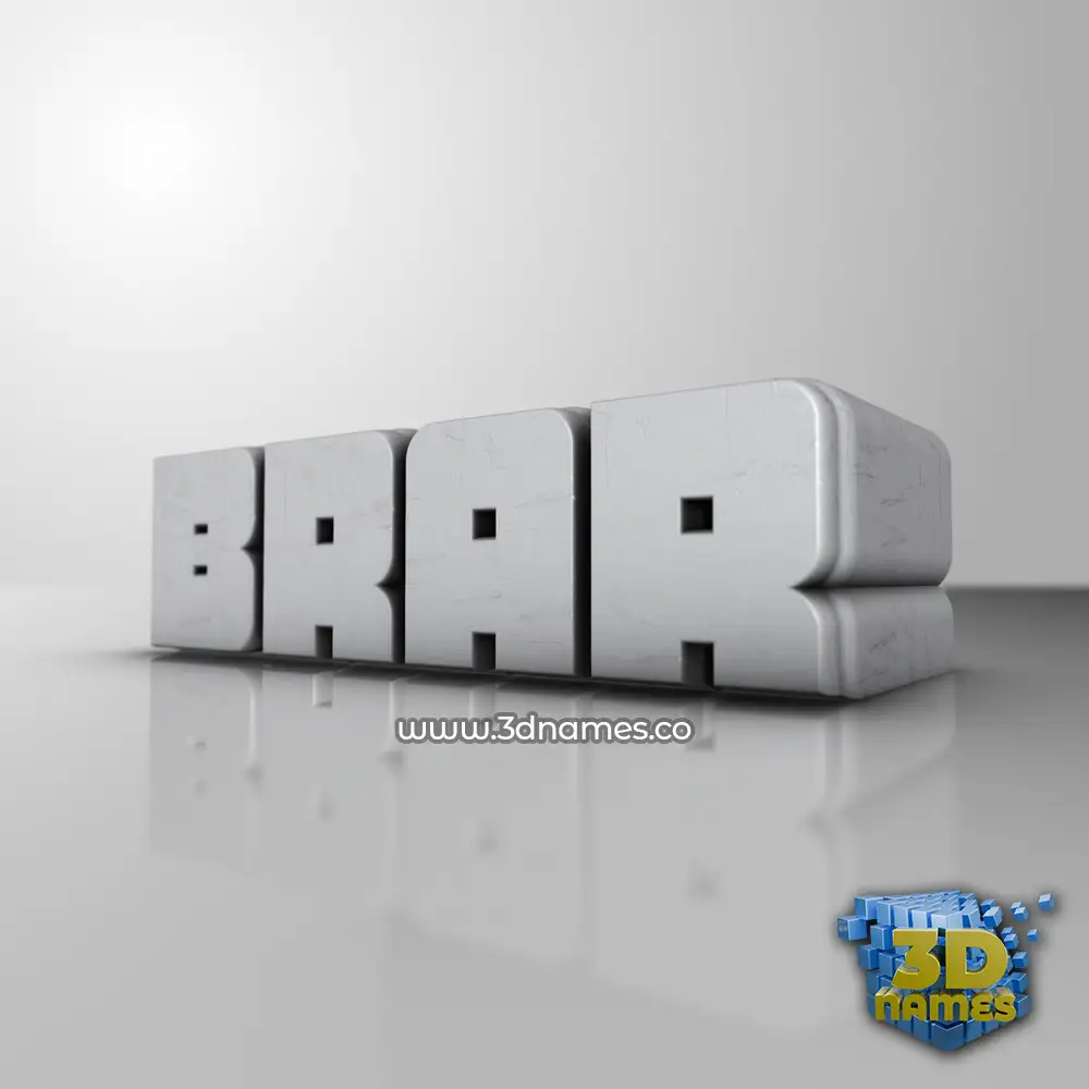 brar in White Metro style - 3D name wallpaper