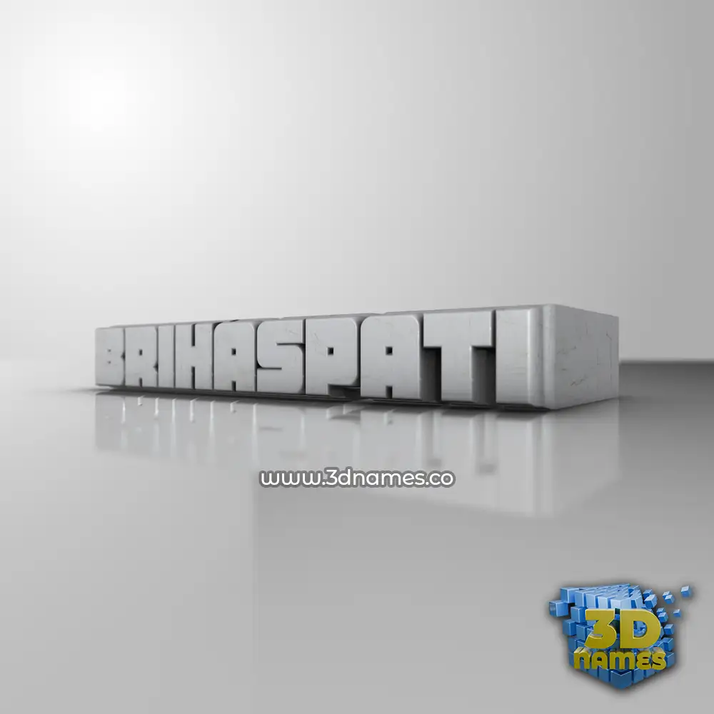 brihaspati in White Metro style - 3D name wallpaper