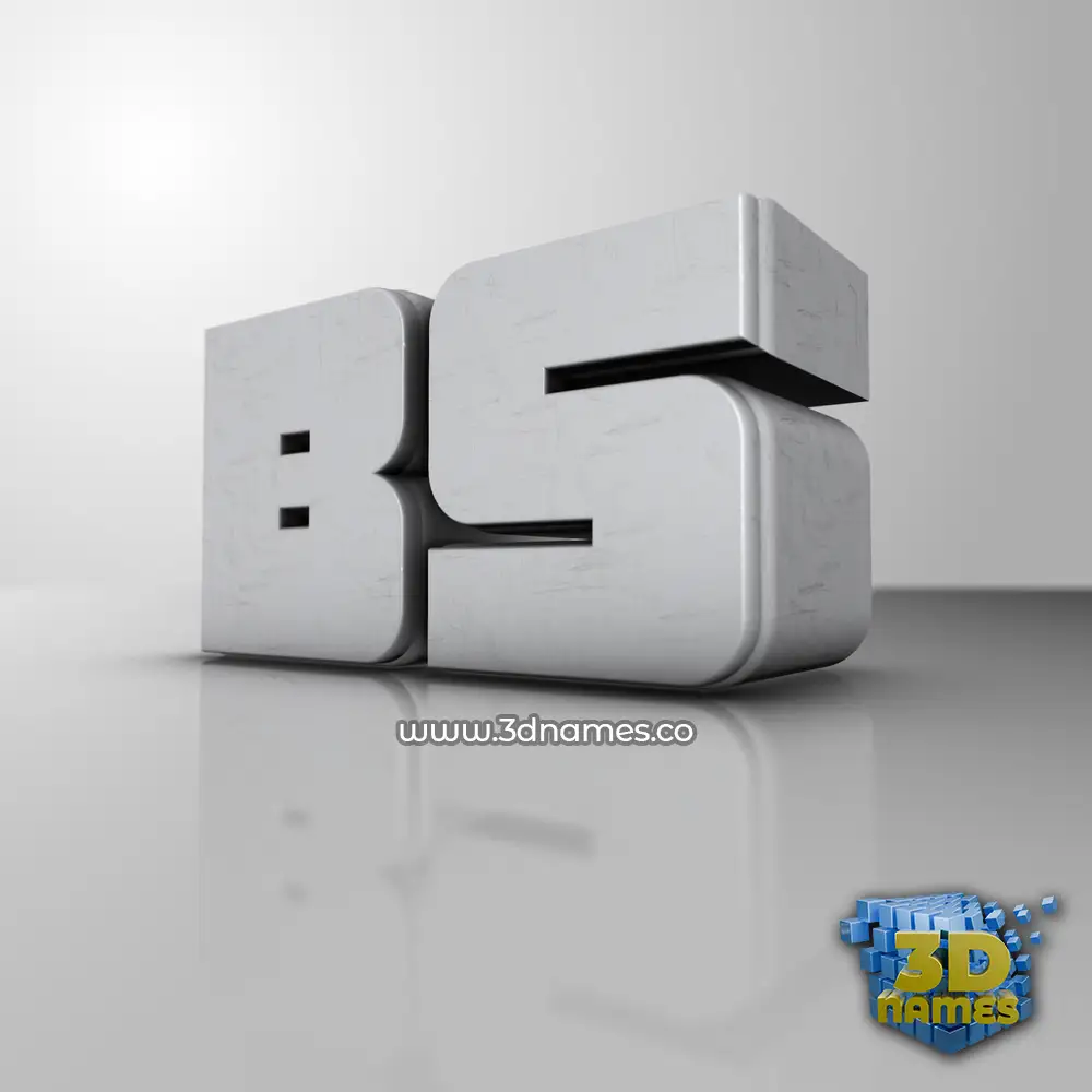 bs in White Metro style - 3D name wallpaper