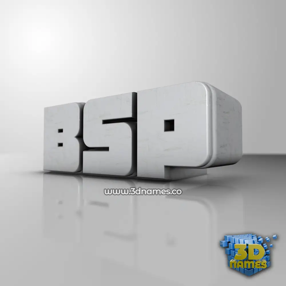 bsp in White Metro style - 3D name wallpaper