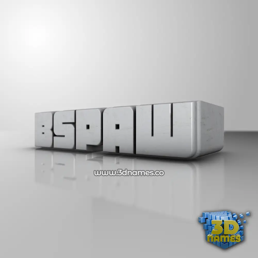 bspaw in White Metro style - 3D name wallpaper