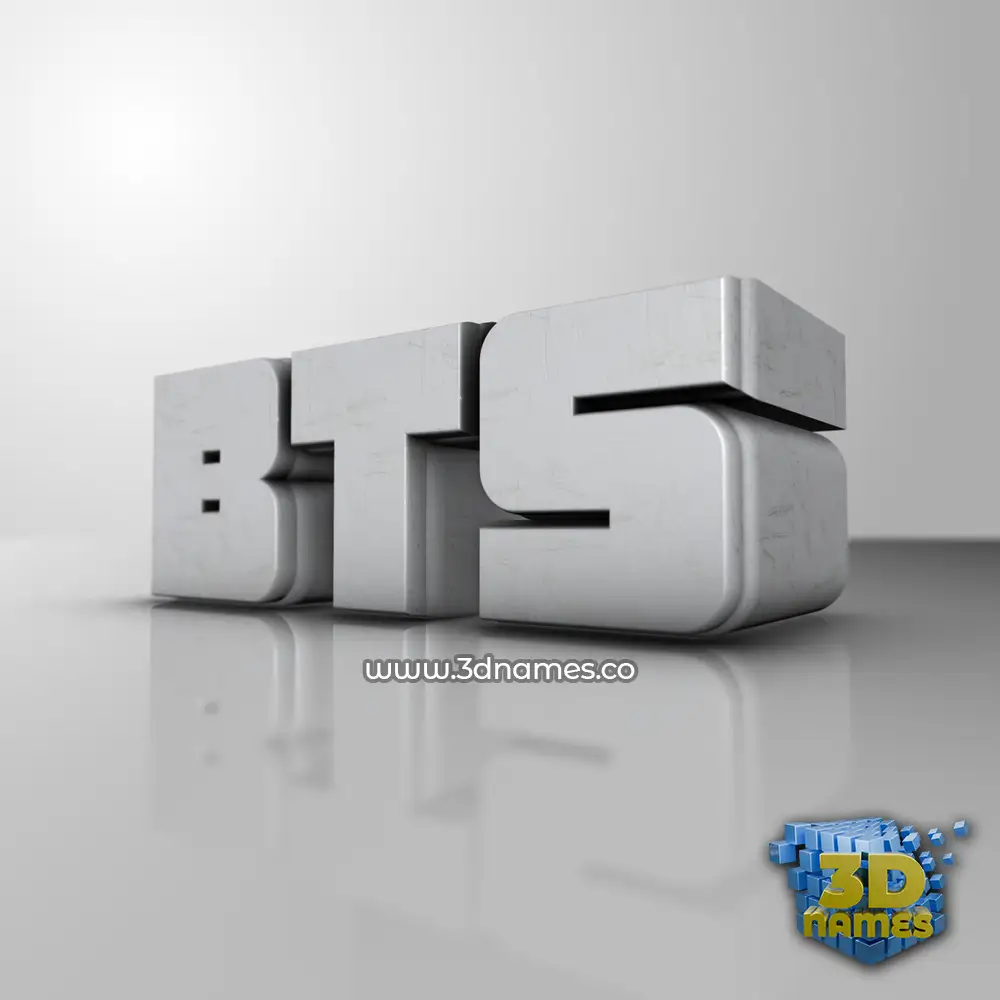 bts in White Metro style - 3D name wallpaper