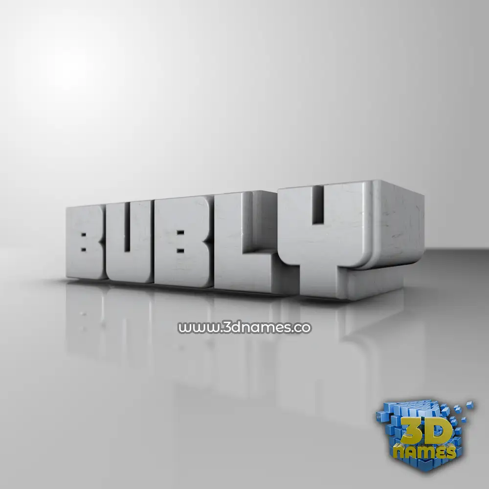 bubly in White Metro style - 3D name wallpaper