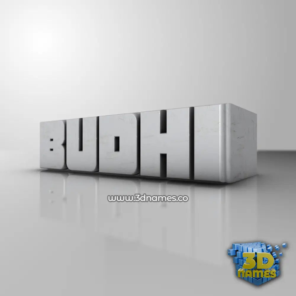 budhi in White Metro style - 3D name wallpaper