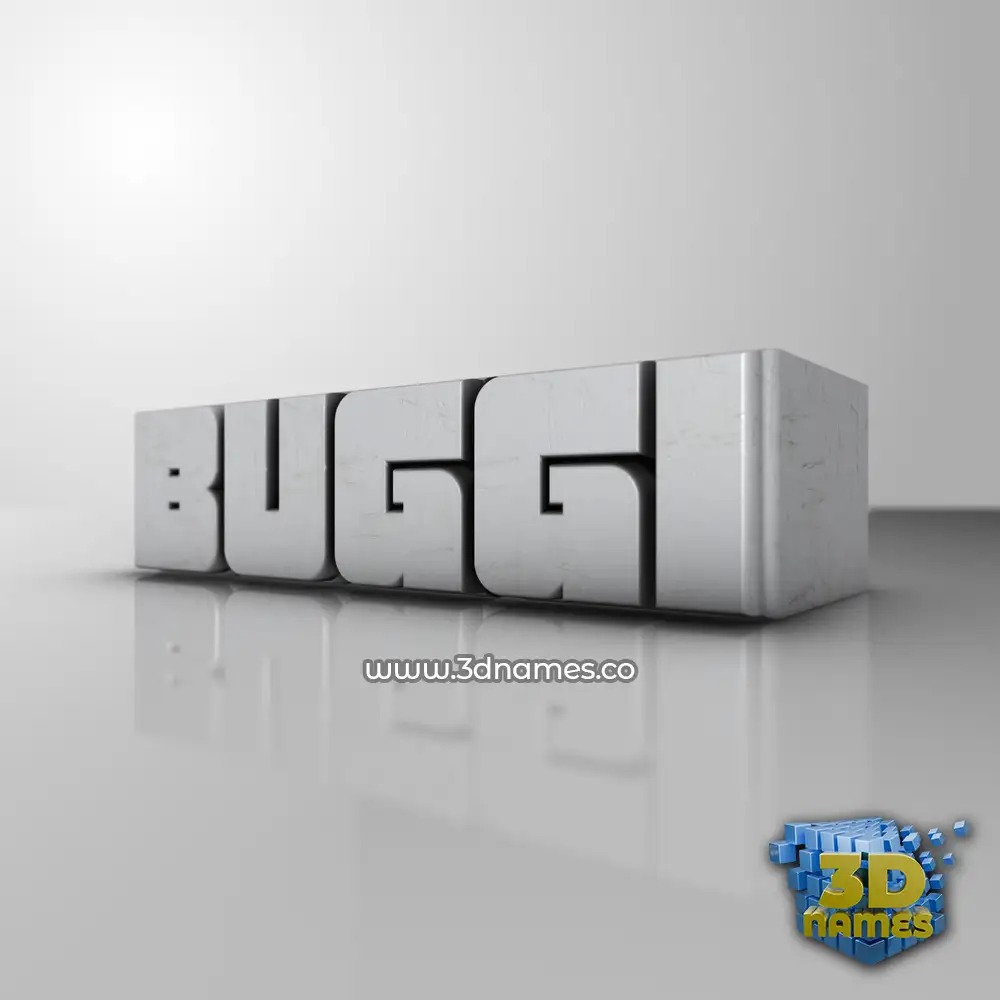 buggi in White Metro style - 3D name wallpaper