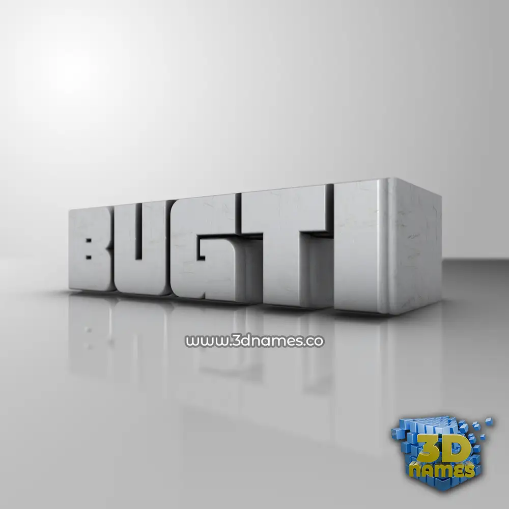 bugti in White Metro style - 3D name wallpaper