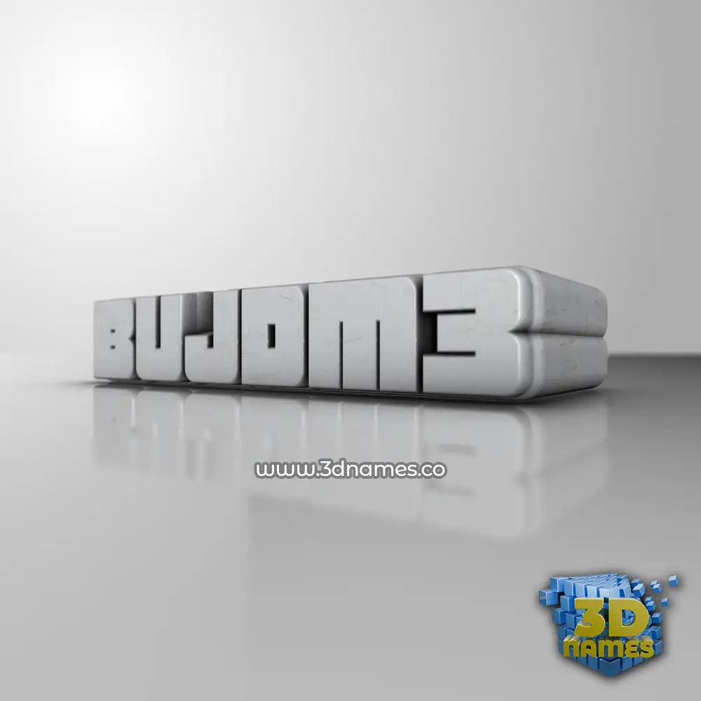 bujdm3 in White Metro style - 3D name wallpaper