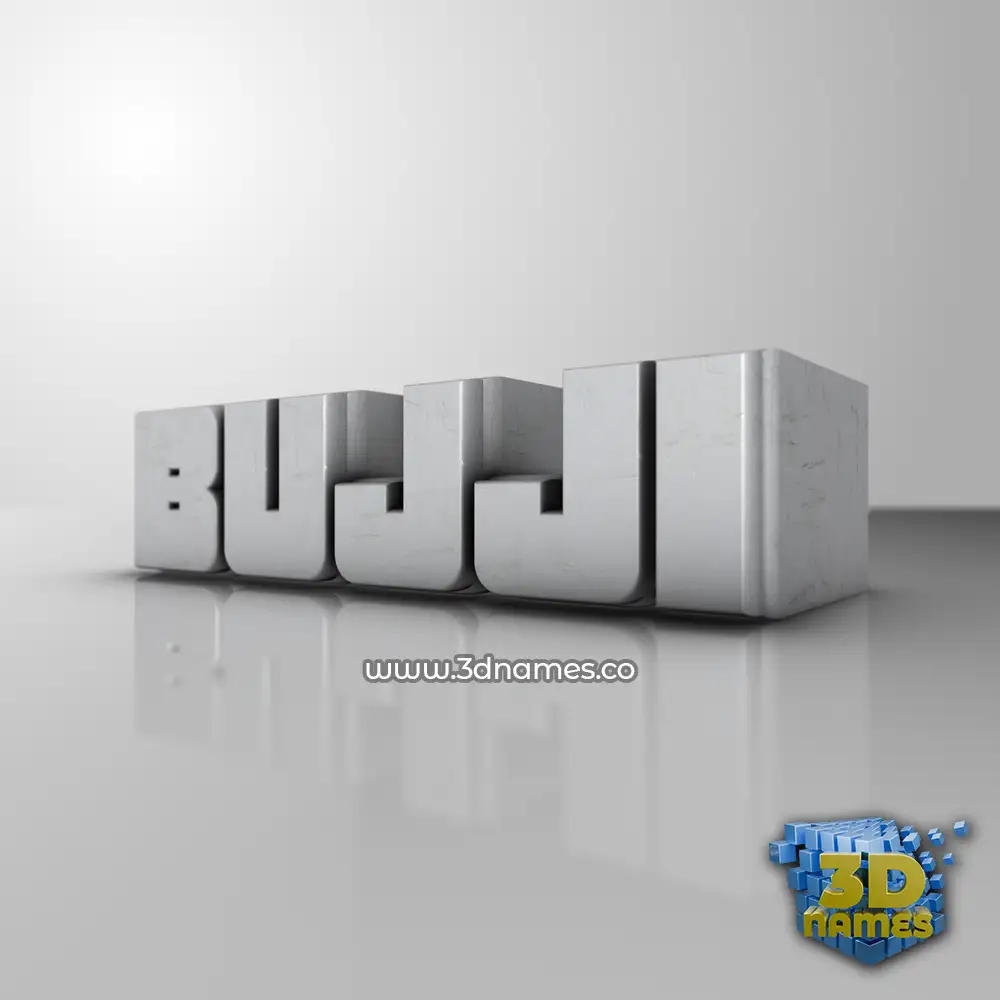 bujji in White Metro style - 3D name wallpaper