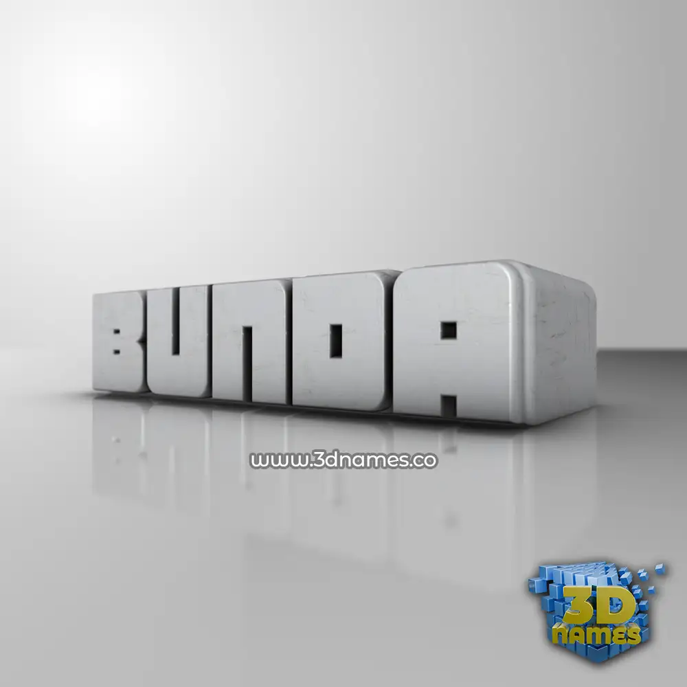 bunda in White Metro style - 3D name wallpaper
