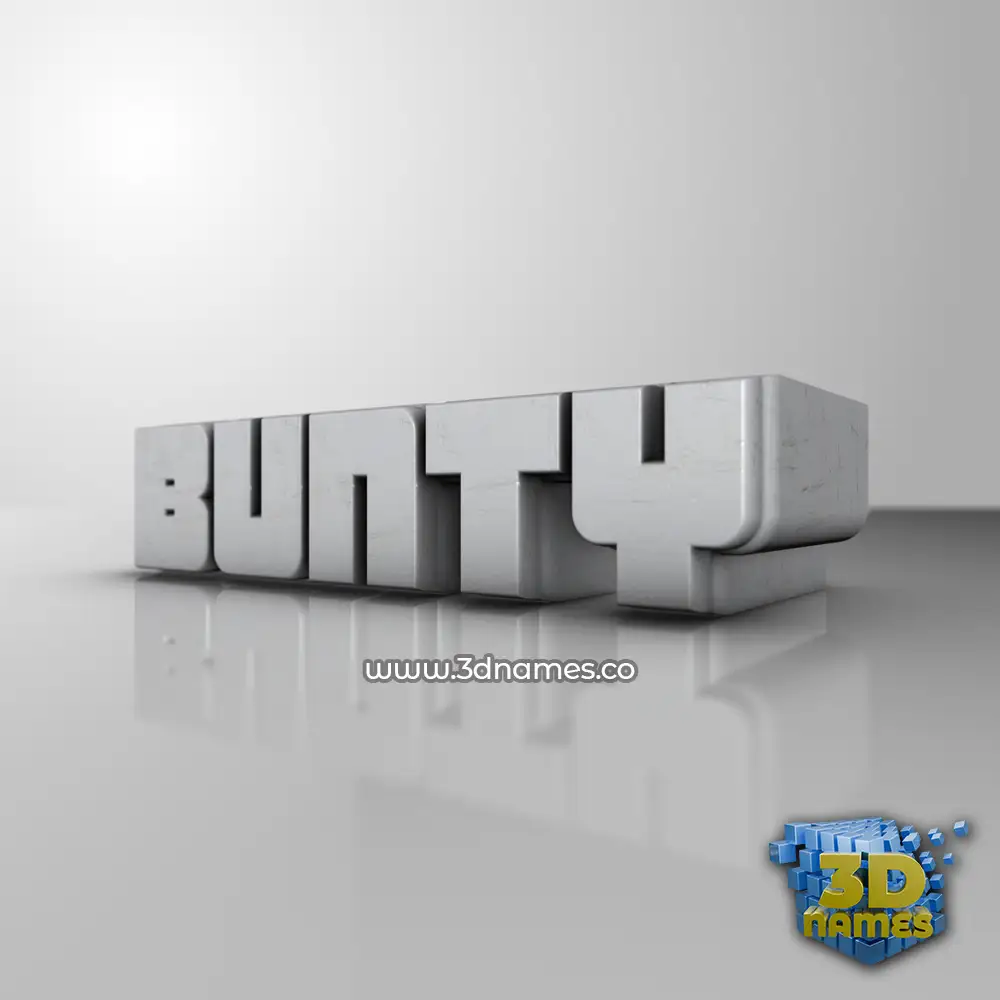 bunty in White Metro style - 3D name wallpaper