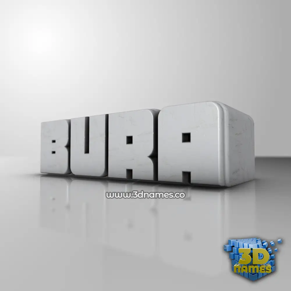 bura in White Metro style - 3D name wallpaper