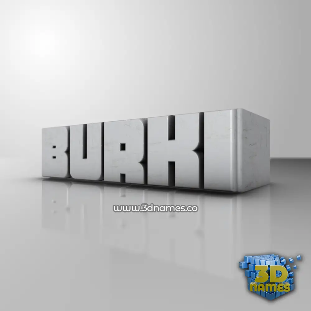 burki in White Metro style - 3D name wallpaper