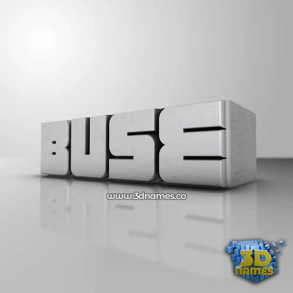 buse in White Metro style - 3D name wallpaper