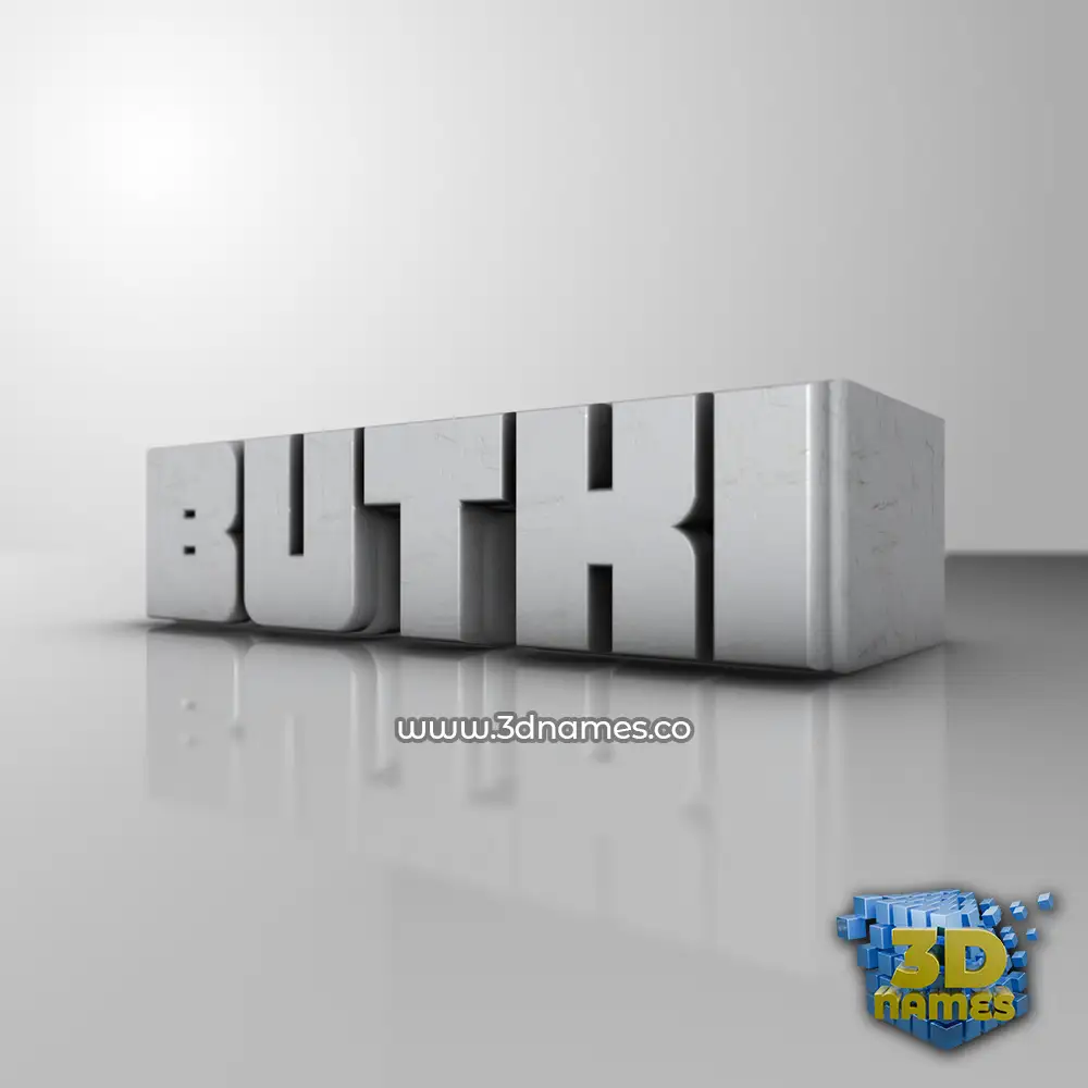 butki in White Metro style - 3D name wallpaper