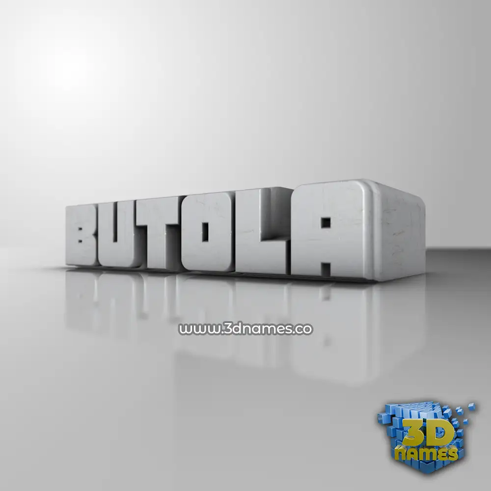 butola in White Metro style - 3D name wallpaper