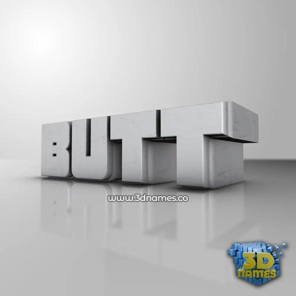 butt in White Metro style - 3D name wallpaper