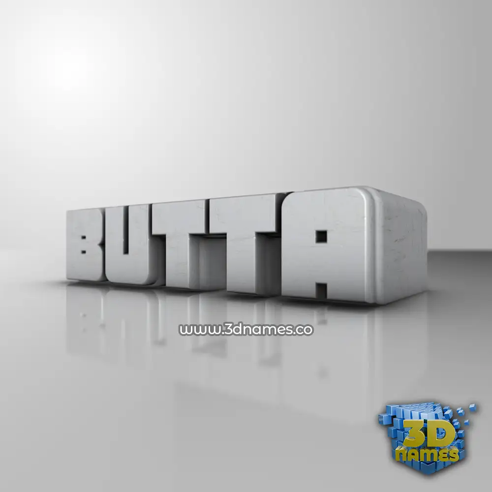 butta in White Metro style - 3D name wallpaper