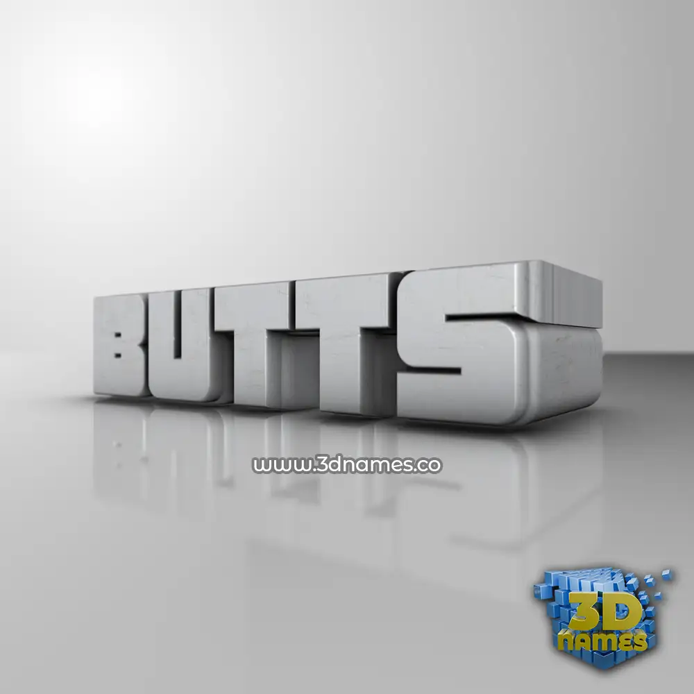 butts in White Metro style - 3D name wallpaper