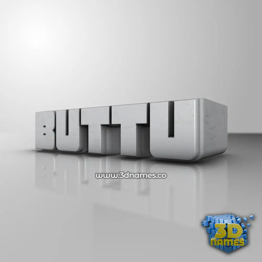 buttu in White Metro style - 3D name wallpaper