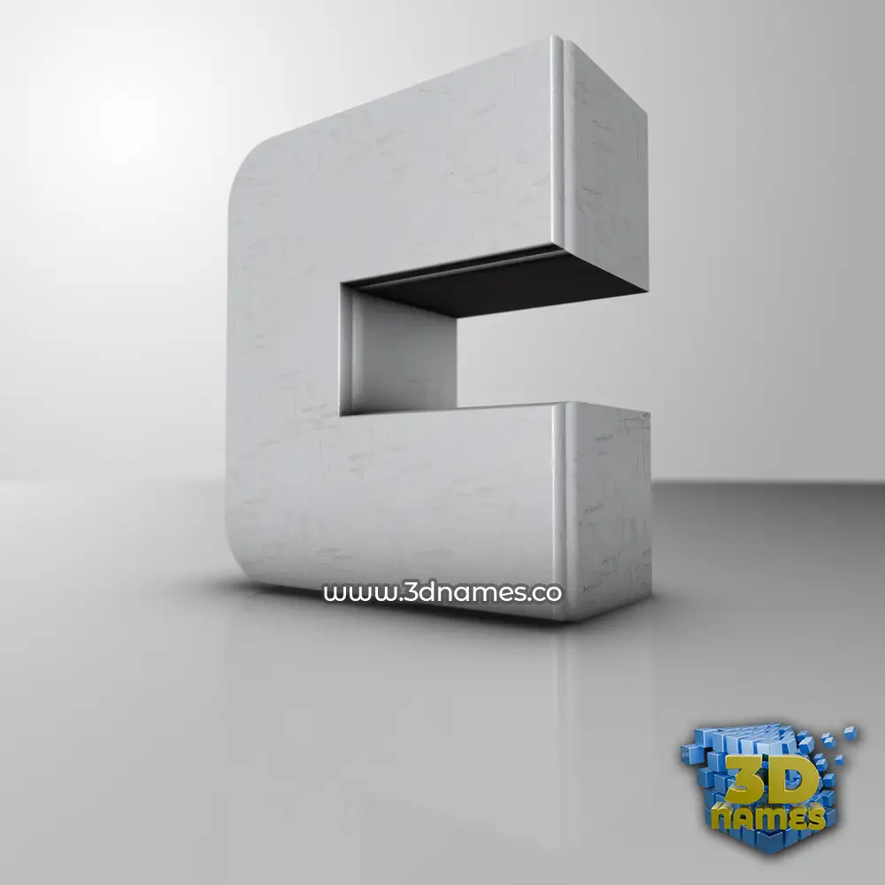 c in White Metro style - 3D name wallpaper
