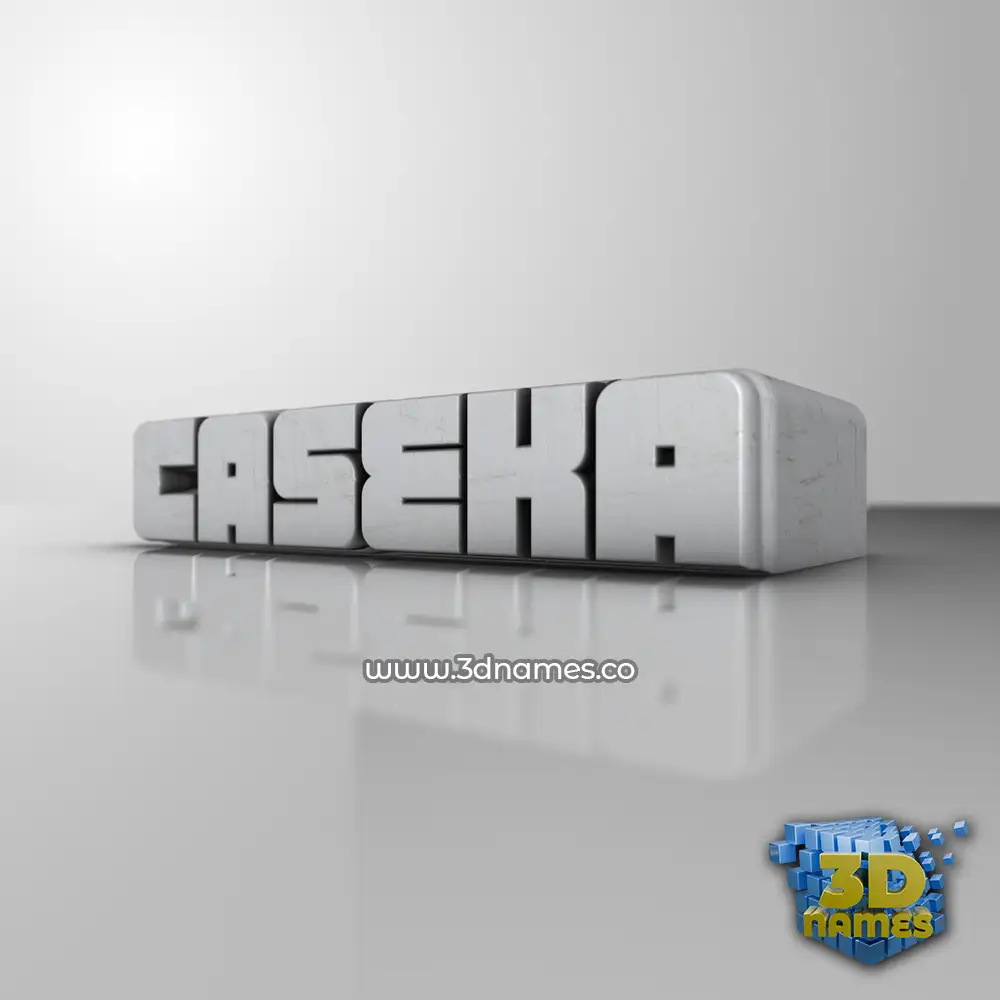 caseka in White Metro style - 3D name wallpaper