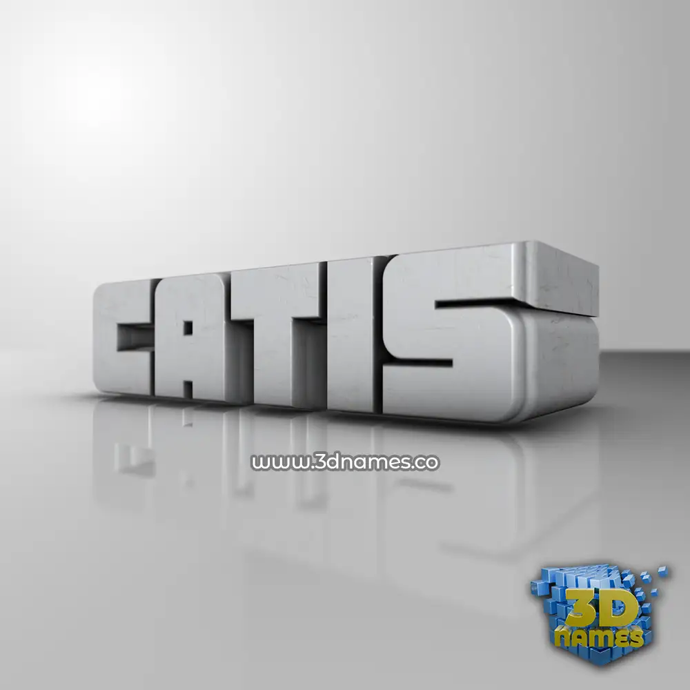 catis in White Metro style - 3D name wallpaper