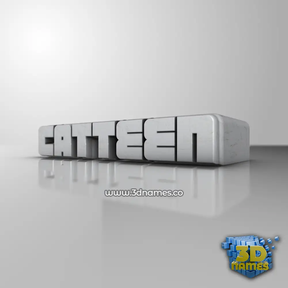 catteen in White Metro style - 3D name wallpaper