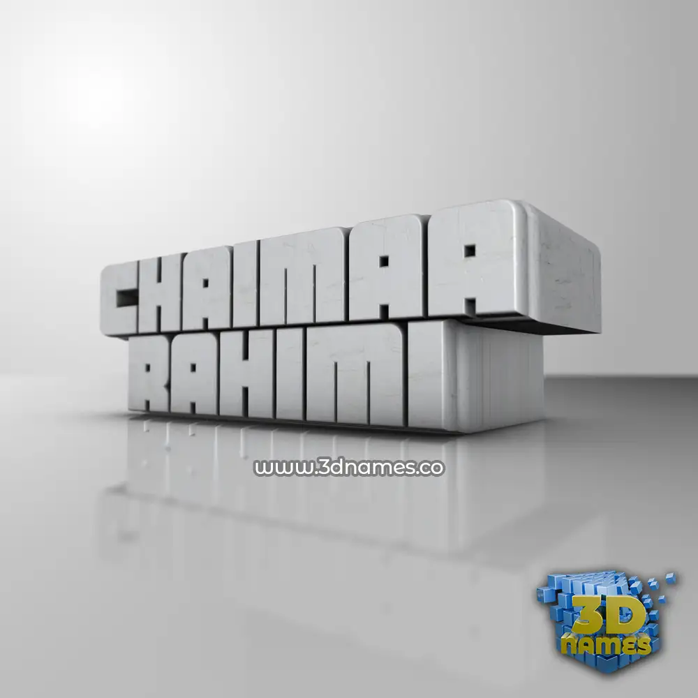 chaimaa rahimi in White Metro style - 3D name wallpaper