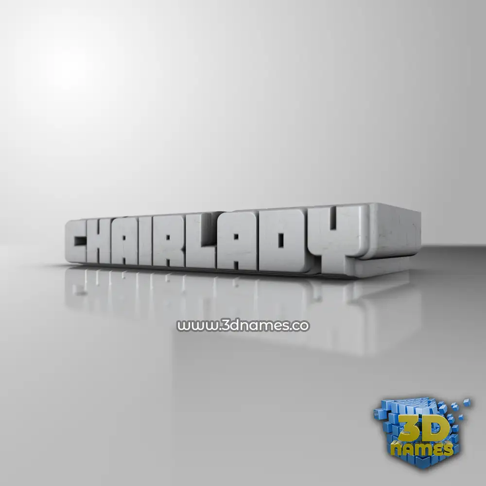 chairlady in White Metro style - 3D name wallpaper