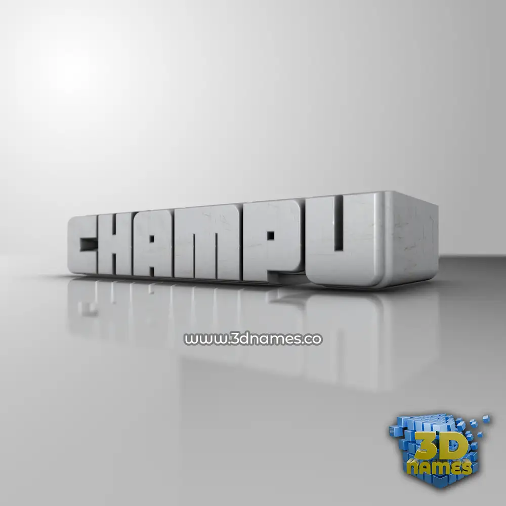 champu in White Metro style - 3D name wallpaper