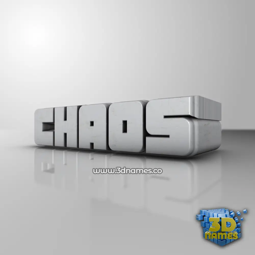 chaos in White Metro style - 3D name wallpaper