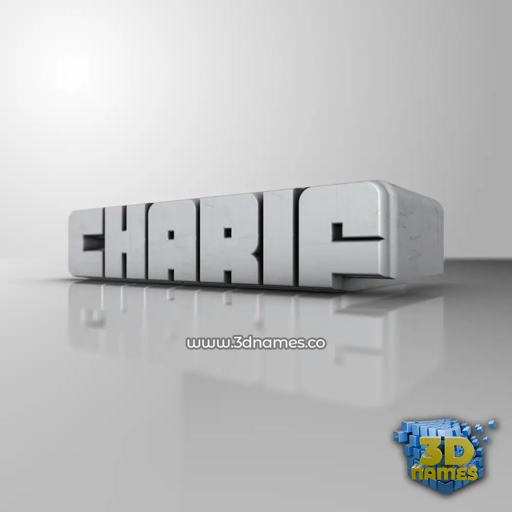 charif in White Metro style - 3D name wallpaper
