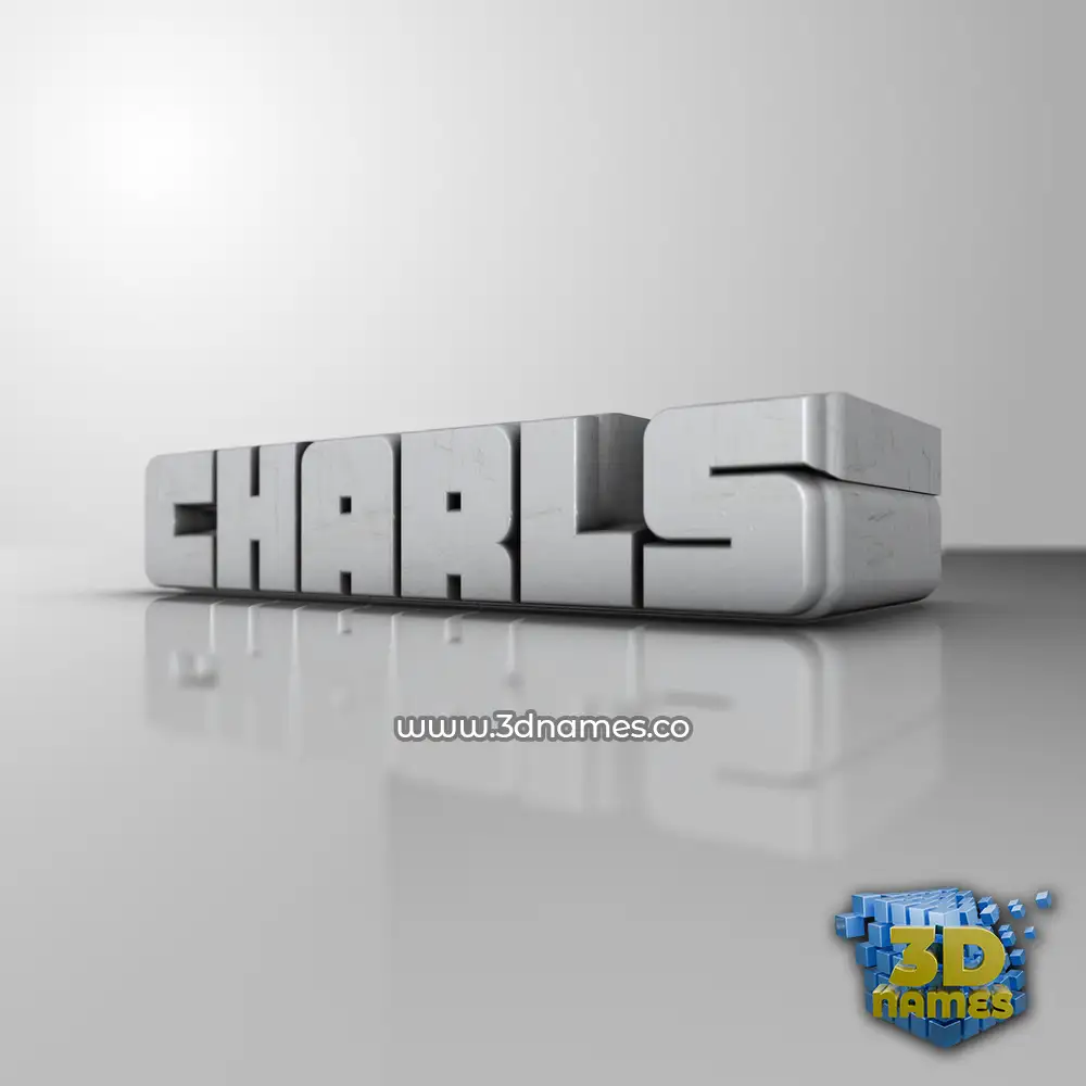 charls in White Metro style - 3D name wallpaper
