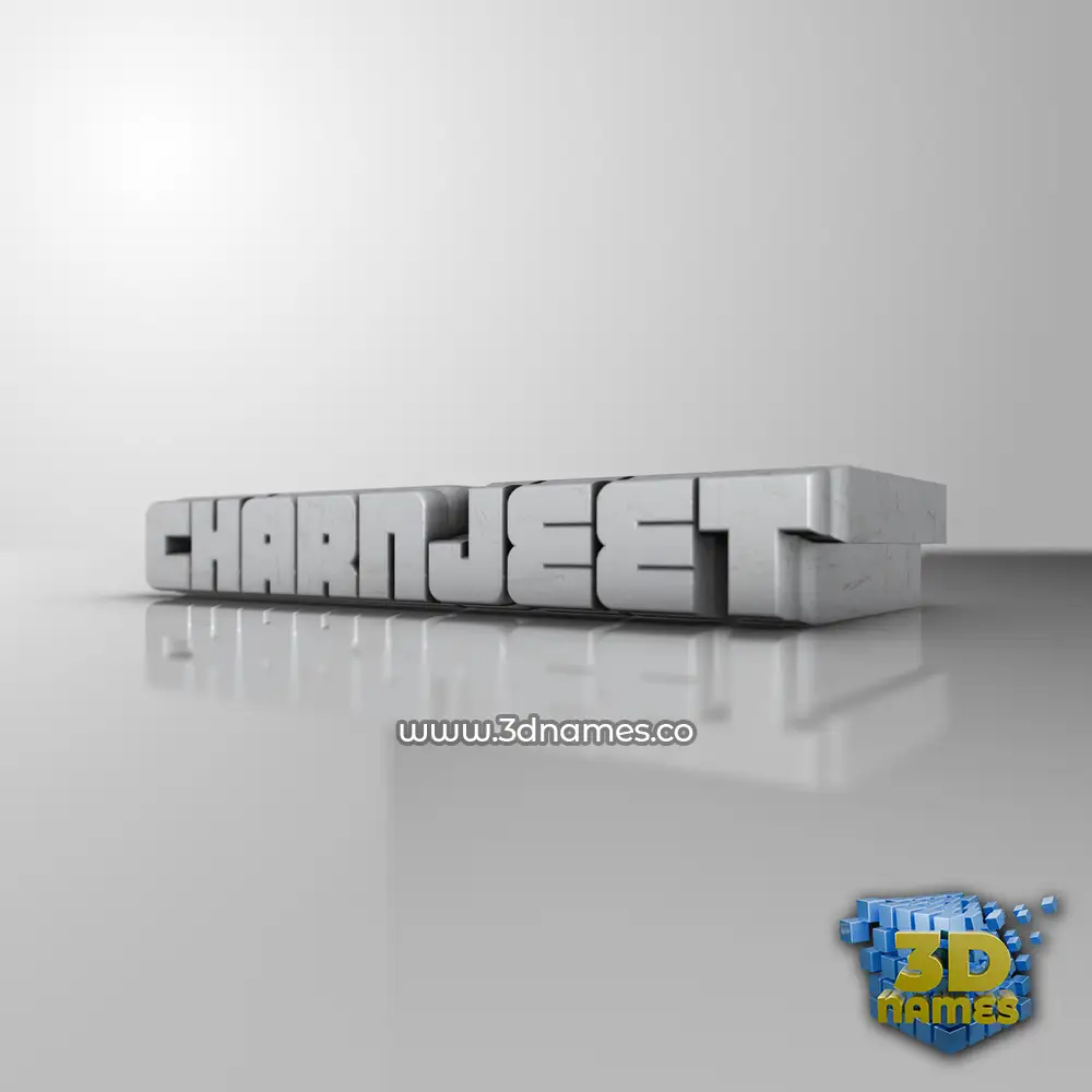 charnjeet in White Metro style - 3D name wallpaper
