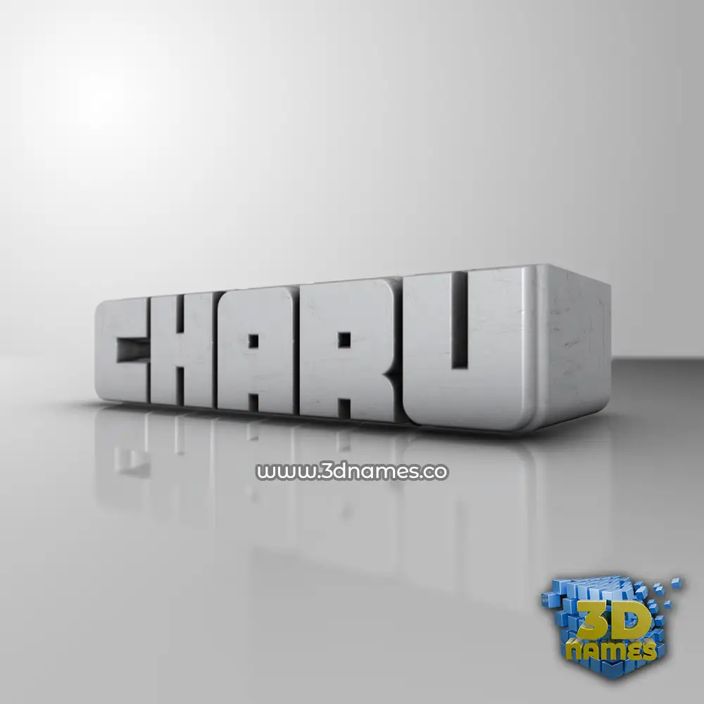 charu in White Metro style - 3D name wallpaper