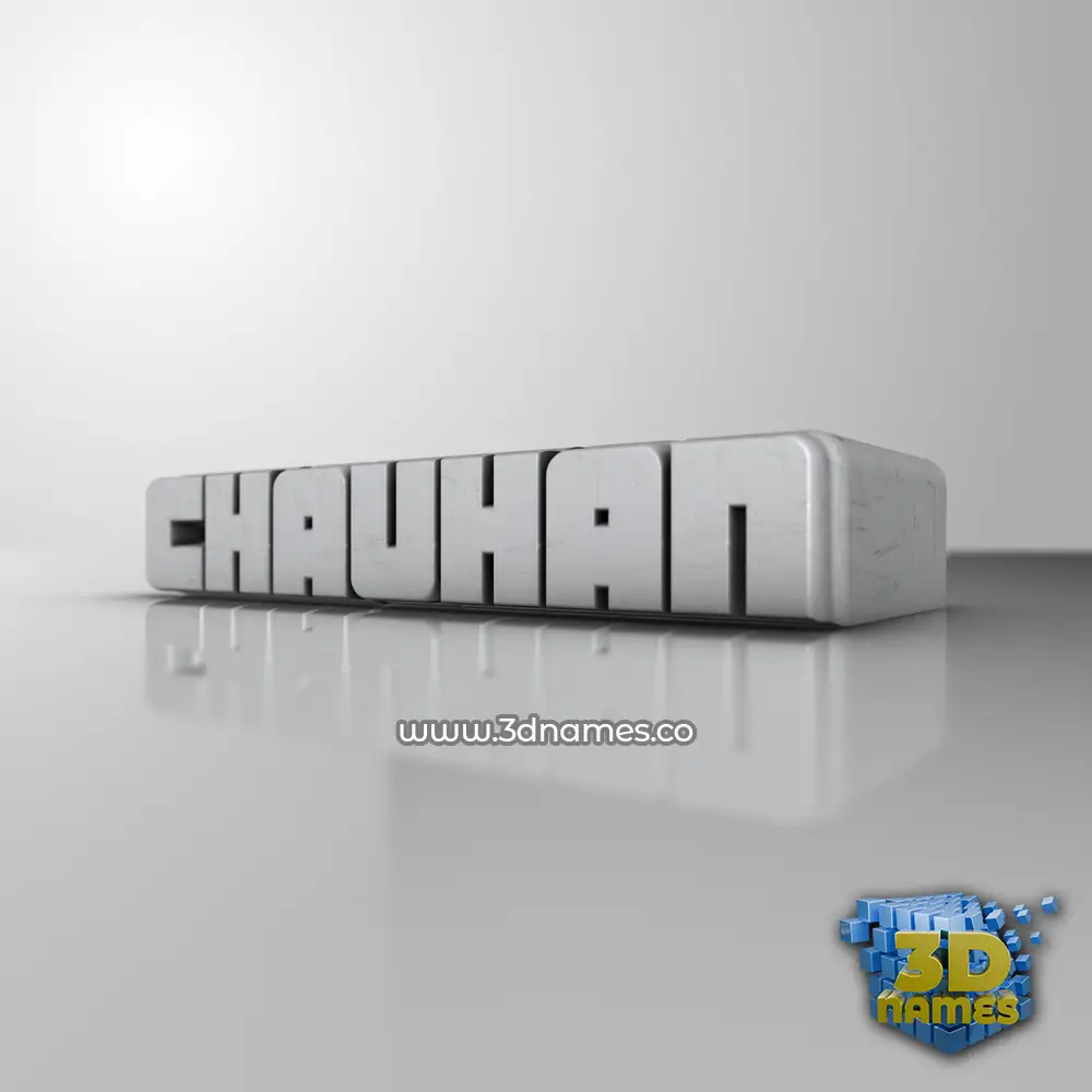 chauhan in White Metro style - 3D name wallpaper