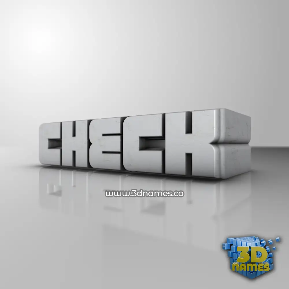 check in White Metro style - 3D name wallpaper