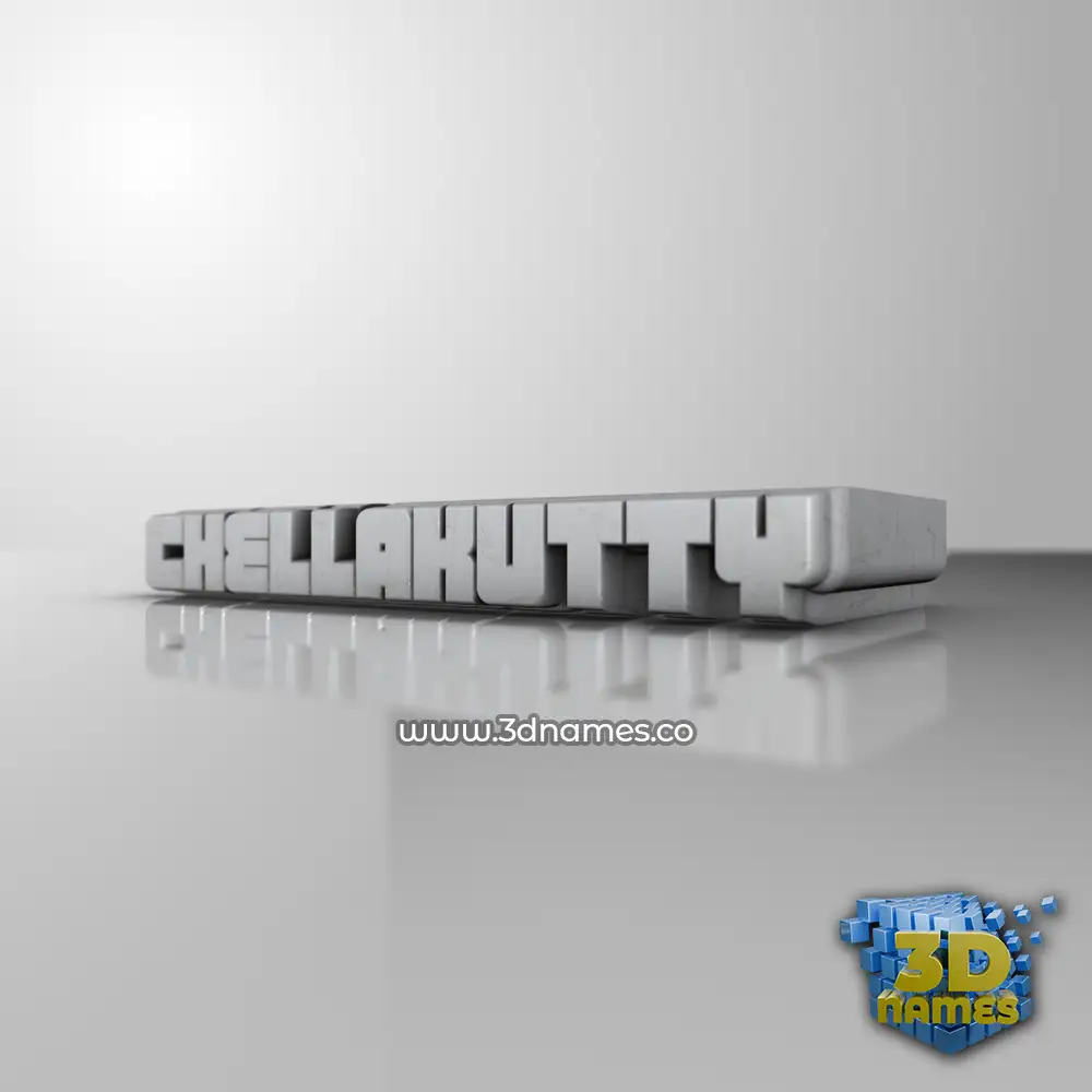 chellakutty in White Metro style - 3D name wallpaper