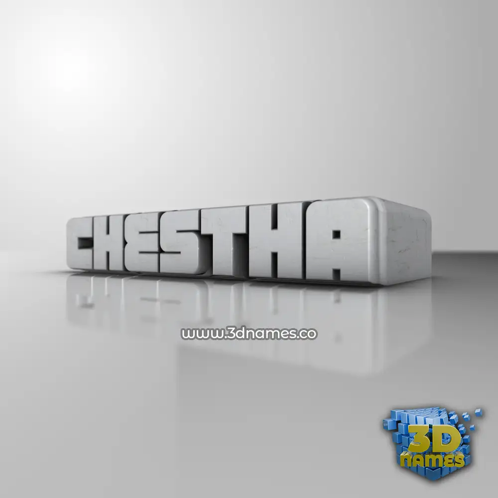 chestha in White Metro style - 3D name wallpaper