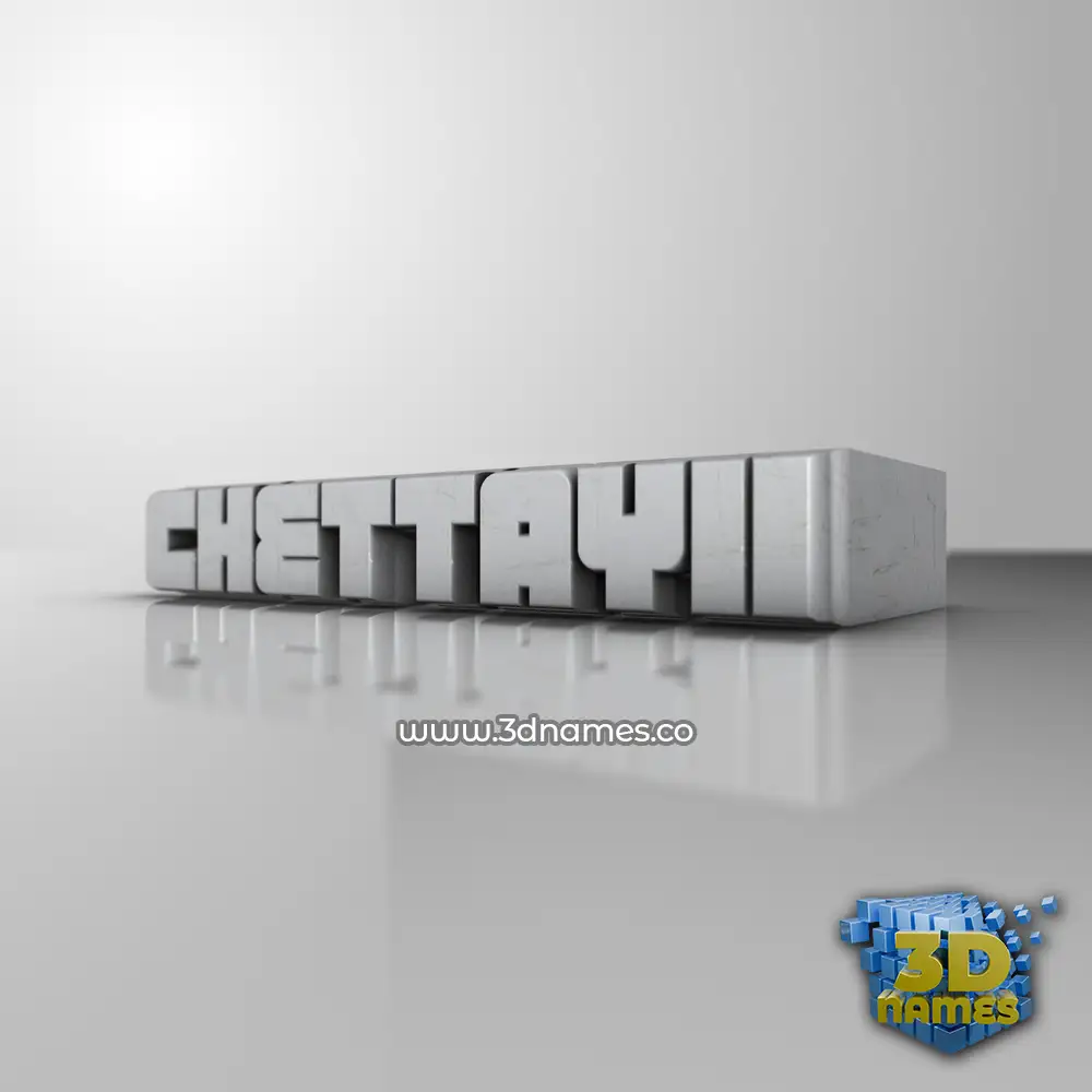chettayii in White Metro style - 3D name wallpaper
