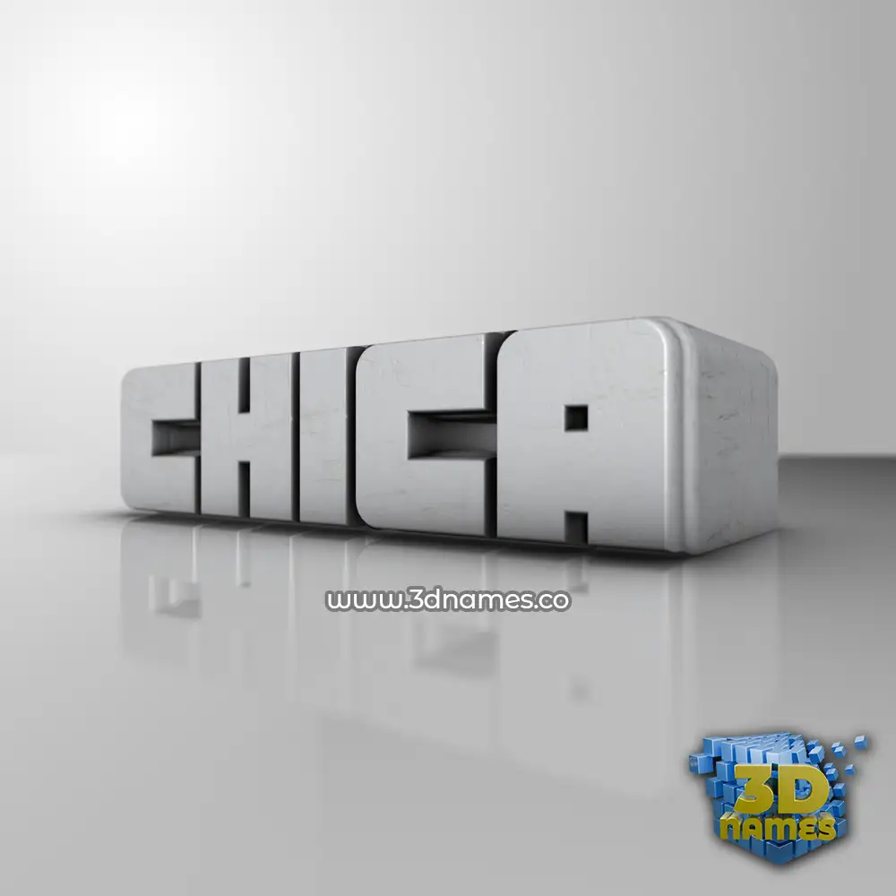 chica in White Metro style - 3D name wallpaper