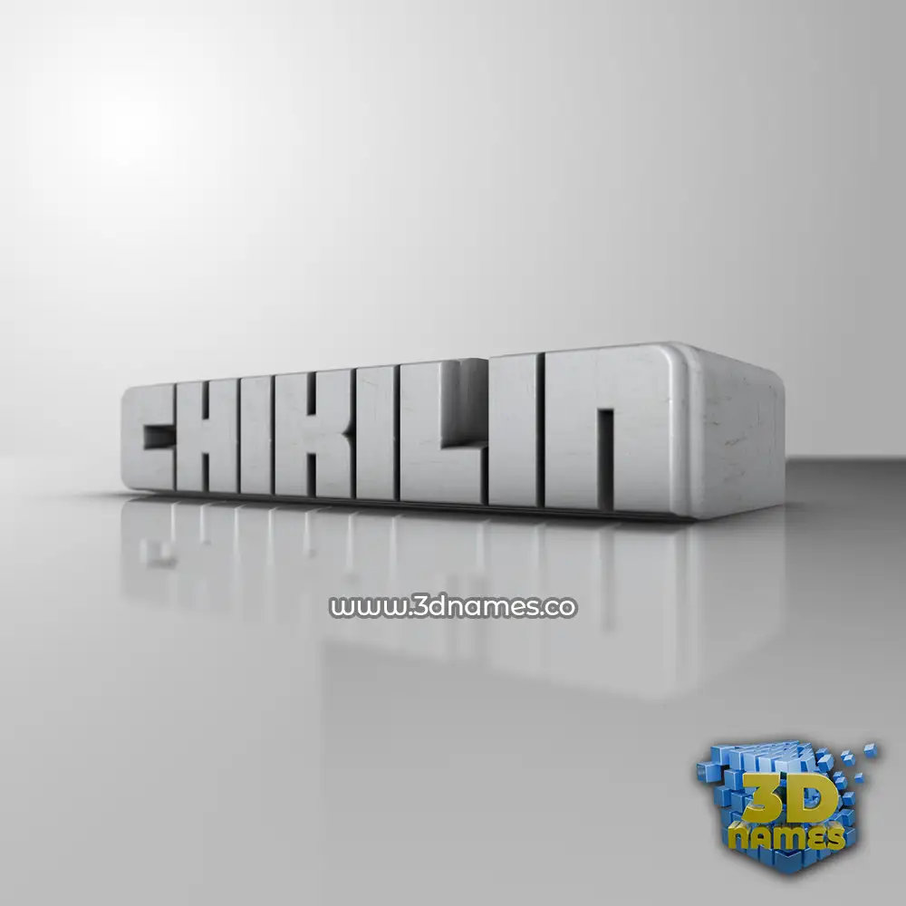 chikilin in White Metro style - 3D name wallpaper