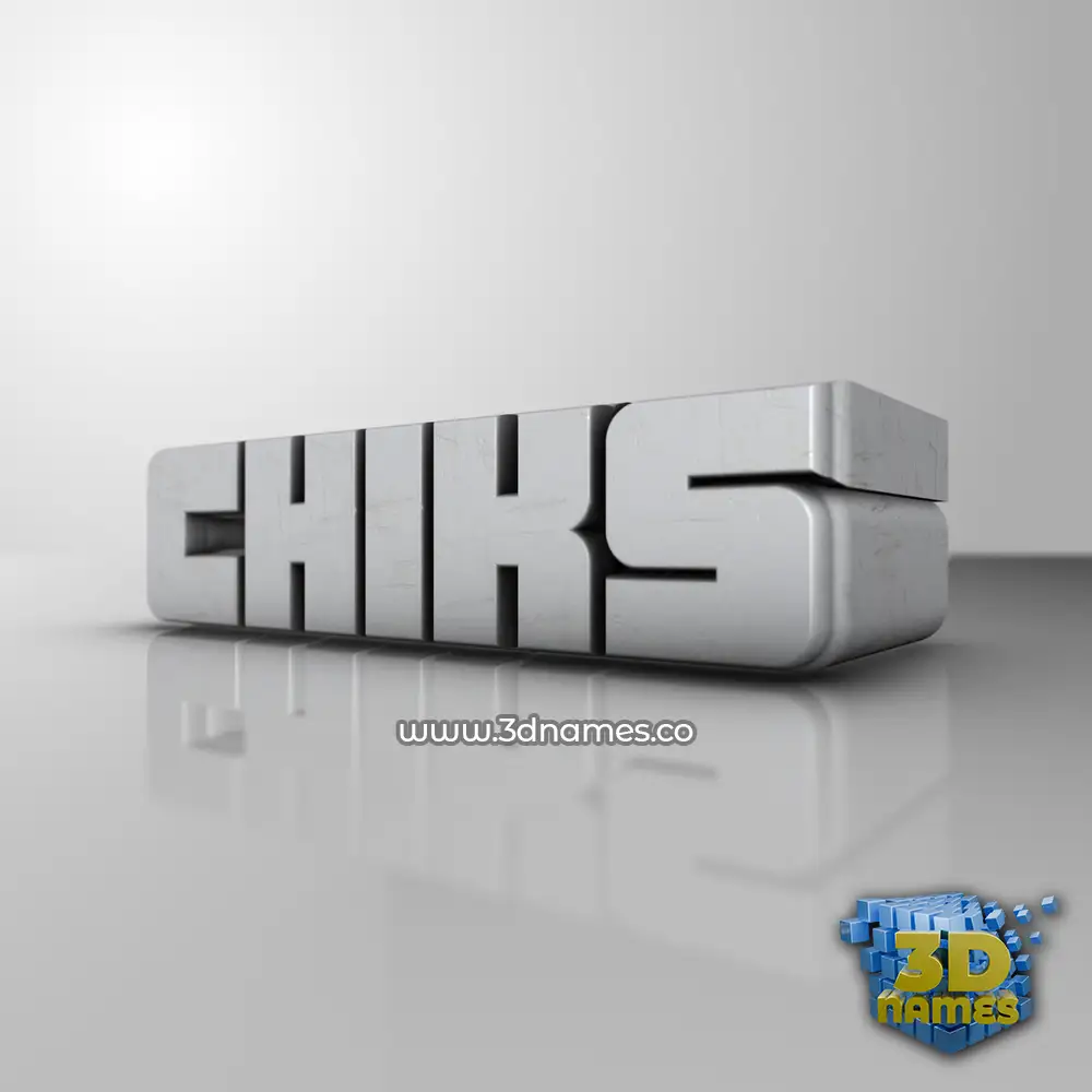 chiks in White Metro style - 3D name wallpaper